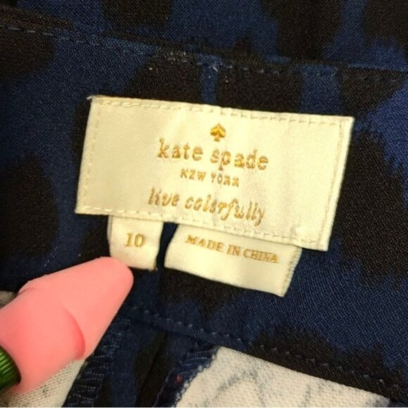 KATE SPADE Pants 10 Navy Leopard Wild Ones Career - Picture 9 of 9
